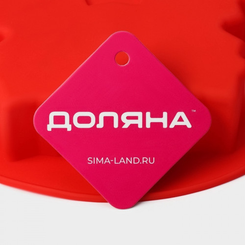 Форма для выпечки новогодняя Доляна «Снежинка», силикон, 23×3.5 см, красная Доляна