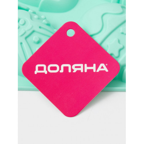 Форма для выпечки Доляна «Пасхальный кролик», силикон, 27×17 см, 6 ячеек, бирюзовая Доляна
