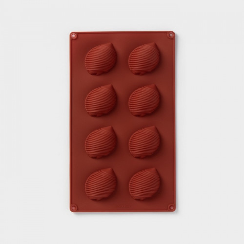 Форма для выпечки Доляна «Ракушка», силикон, 29×17×2 см, 8 ячеек (6×4.5×2 см), коричневая Доляна