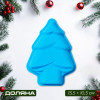 Форма для выпечки новогодняя Доляна «Ёлочка», силикон, 13.5×10.5 см, синяя Доляна