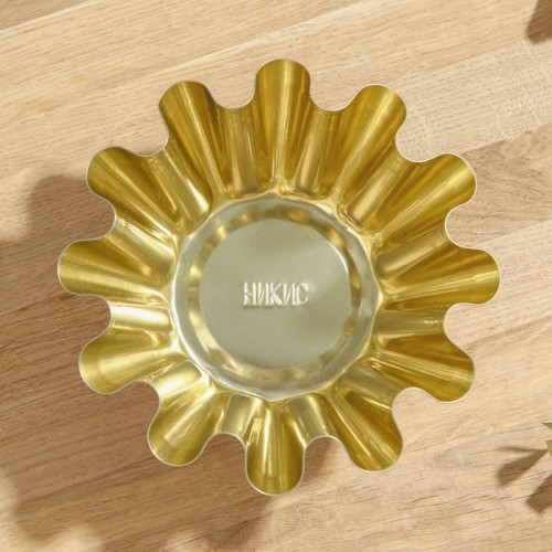Форма для выпечки ром-бабы №1, h=6 см, d=13*7 см, антипригарное покрытие, цвет золотой Никис