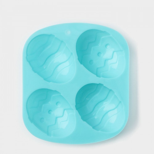 Форма для выпечки Доляна «Пасха. Пасхальное яйцо», 15×12,6×2,5 см, 4 ячейки, цвет МИКС Доляна