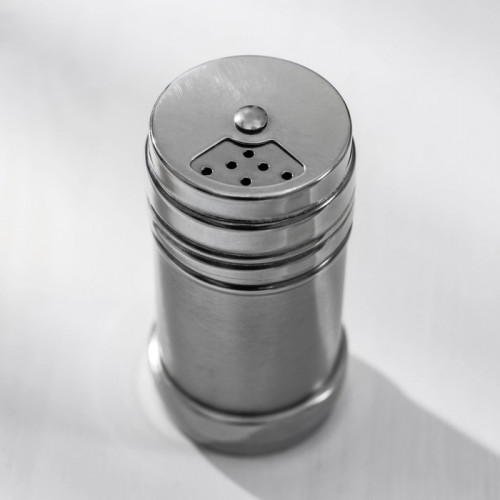 Солонка «Металлик», 120 мл, 4.3×8 см, нержавеющая сталь, серебристая (производитель не указан)