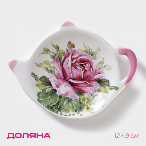 Подставка под чайный пакетик Доляна «Роза», 12×9 см Доляна