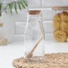 Ёмкость стеклянная для мёда и варенья с деревянной ложкой Доляна «Парфе», 250 мл, 7×14 см Доляна