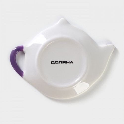 Подставка под чайный пакетик Доляна «Лаванда», 12×9 см, цвет белый Доляна