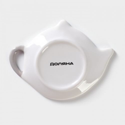 Подставка под чайный пакетик Доляна «Зайка», 12×9 см, цвет белый Доляна
