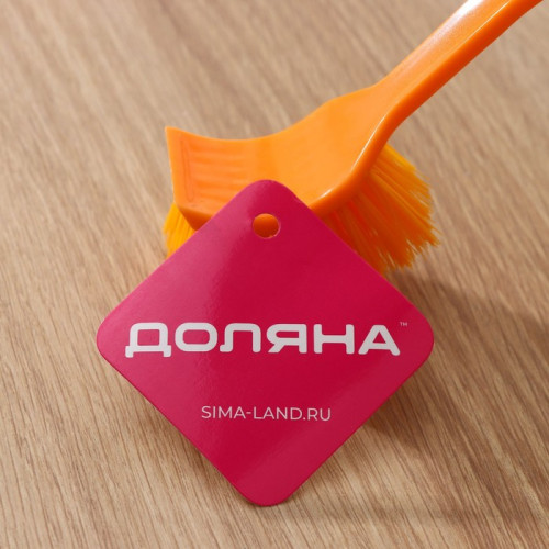 Щётка для посуды с изогнутой ручкой Доляна, 3×4×20 см, цвет МИКС Доляна
