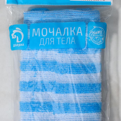Мочалка - лента для тела Доляна, 43×12 см, жёсткая, узкая, МИКС Доляна
