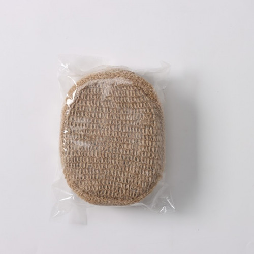 Мочалка для тела из хлопка и джута, 14×10 см (производитель не указан)
