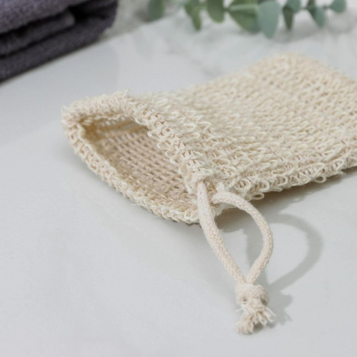 Мочалка-мешочек из сизаля Доляна, для вкладывания мыла, 10×14 см Доляна