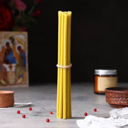 Набор свечей церковных для домашней молитвы восковые, 12 шт (производитель не указан)
