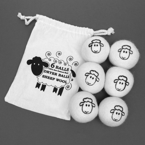 Шерстяные шарики для стирки и сушки белья, 6 см, с рисунком, 25 гр (производитель не указан)