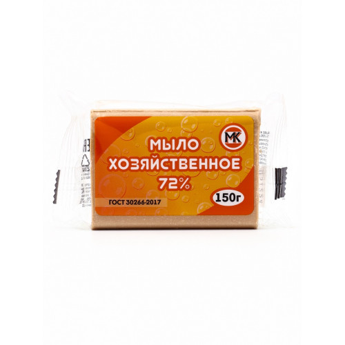 Мыло хозяйственное 72% в полиэтиленовой пленке с этикеткой, 150 г Мыловаренная Компания