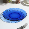Тарелка плоская Sea Brim, d=21 см, стекло, цвет синий Ca del vetro