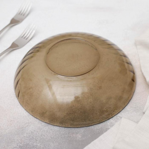 Тарелка глубокая Elica, 600 мл, d=18 см, цвет коричневый Ca del vetro