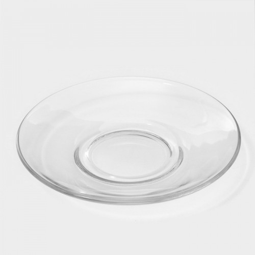 Блюдце стеклянное «Гламур», d=13,2 см, цвет прозрачный ОСЗ