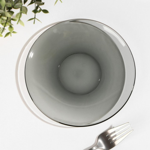 Десертная тарелка Basilico. Lava Grey, d=17 см, стекло, серая Ca del vetro
