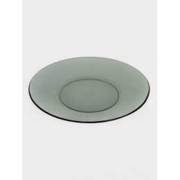 Тарелка стеклянная плоская Basilico. Lava Grey, d=20 см, цвет серый