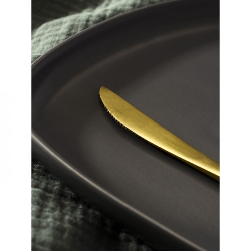 Нож столовый из нержавеющей стали Magistro «Фолк», длина 22 см, цвет золотой, серебряная ручка Magistro