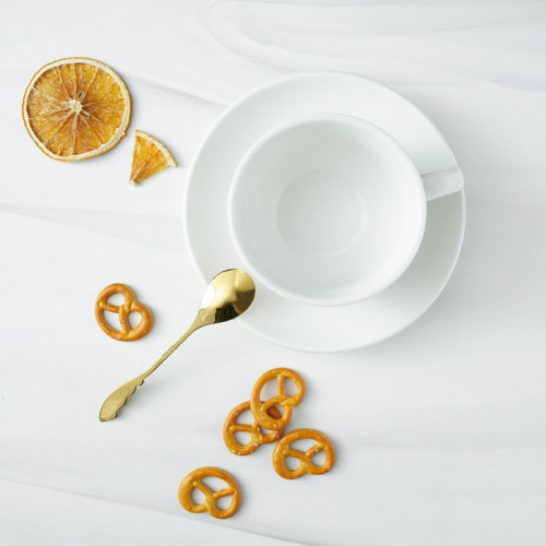 Ложка десертная из нержавеющей стали Magistro «Перо», длина 12,5 см, цвет золотой Magistro