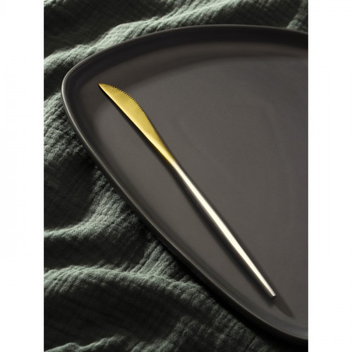 Нож столовый из нержавеющей стали Magistro «Фолк», длина 22 см, цвет золотой, серебряная ручка Magistro
