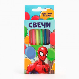 Свечи для торта 6 штук, с цветным пламенем, Человек-Паук