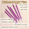 Свечи в торт «Ройс», 6 шт., высокие, 13 см, фиолетовый металлик Страна Карнавалия