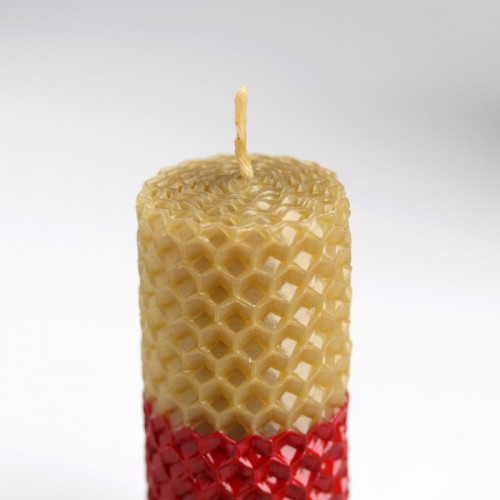 Свеча из вощины, медово-красная, 8 см Богатство Аромата
