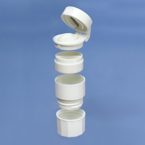 Таблетница с таблеторезкой, размельчителем и мензуркой, d = 4 × 6,5 см, цвет белый ONLITOP