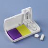 Таблетница с делителем, 2 секции, 9,5 × 5 × 1,5 см, цвет белый/жёлтый/фиолетовый ONLITOP