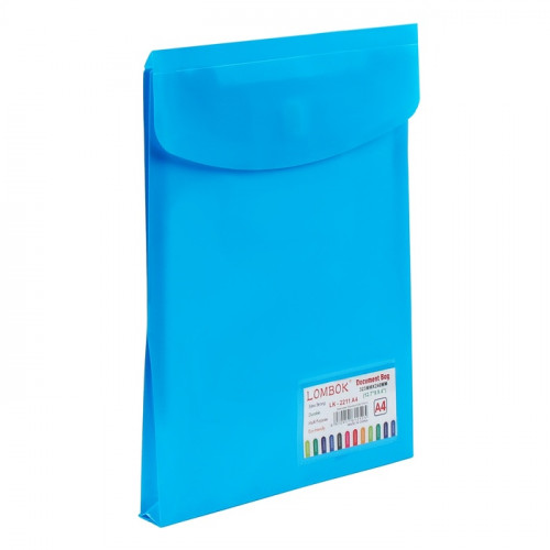 Папка-конверт на кнопке А4, 500 мкр, с расширением, вертикальная, карман для визиток, МИКС (производитель не указан)