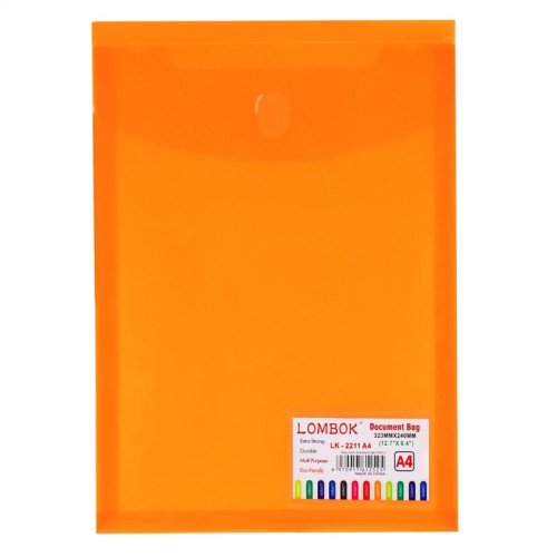 Папка-конверт на кнопке А4, 500 мкр, с расширением, вертикальная, карман для визиток, МИКС (производитель не указан)