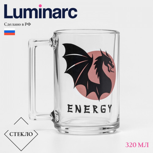 Кружка «Фитнес. Змеи-драконы», 320 мл, стекло, рисунок МИКС Luminarc