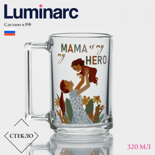 Кружка Luminarc «Фитнес. Мама», 320 мл, стекло Luminarc