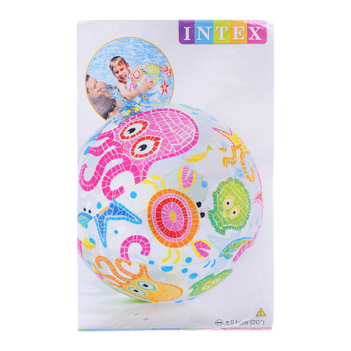 INTEX Мяч пляжный надувной 51см, Морские обитатели, 3 дизайна, 59040 Intex