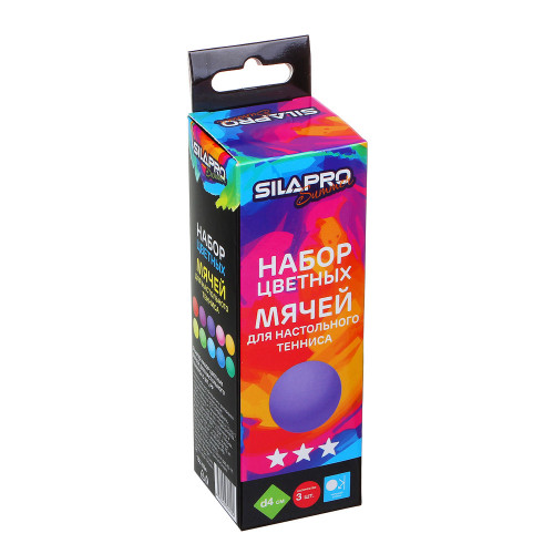 SILAPRO Набор цветных мячей для настольного тенниса 3шт, PP (производитель не указан)