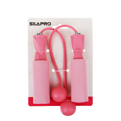 SILAPRO Беспроводная скакалка d4.5мм, утяжелители d3.2см, 608Z, PP, PVC, NBR, 3 цвета SILAPRO