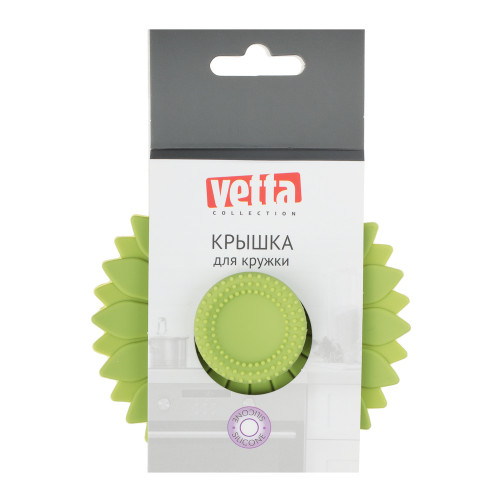 VETTA Крышка для кружки, силикон, 10,5см "Цветок", 3 цвета VETTA