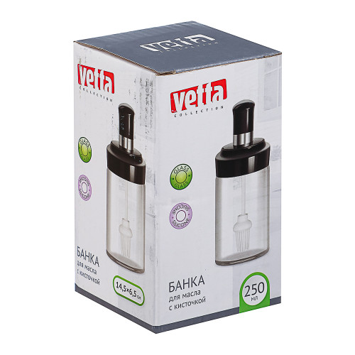 VETTA Банка для масла с кисточкой, 14,5х6,5см, стекло VETTA