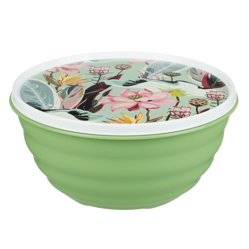 Миска Latina 1,1л с крышкой, с декором, пластик, 2 цвета (производитель не указан)