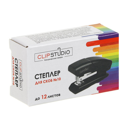 ClipStudio Степлер для скоб №10, на 12 листов, 6,3x3,4см, в картонной коробке ClipStudio