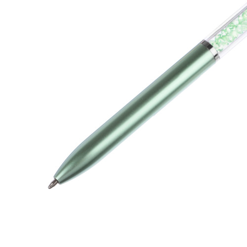 Ручка шариковая с блестками, синяя, наконечник в форме магического шара, 4 цвета корпуса, 16см (производитель не указан)
