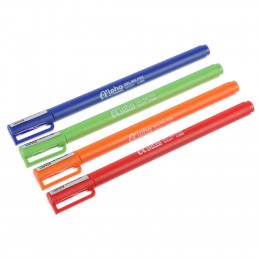 Ручка гелевая синяя "Альфа", цветной корпус, 0,5мм, 4 цв.корпуса, пластик