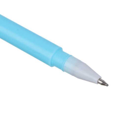 Ручка шариковая синяя, наконечник в форме динозаврика, подсветка, 4 цвета корпуса (производитель не указан)