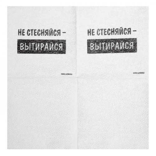 Салфетки бумажные однослойные «Не стесняйся-вытирайся», 24×24 см, набор 20 шт. Страна Карнавалия