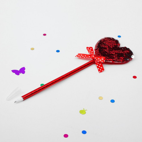 Ручка «Сердечки», с паеткми, цвета МИКС (производитель не указан)
