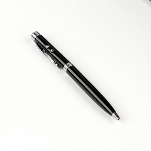 Фонарик-ручка с лазером карманный, 2 диода, цвета МИКС (производитель не указан)