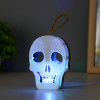 Фигурка световая RISALUX «Череп», LED-ночник, 1 Вт, RGB, от батареек LR1130, бело-чёрный, 9.5×4×5 см RISALUX