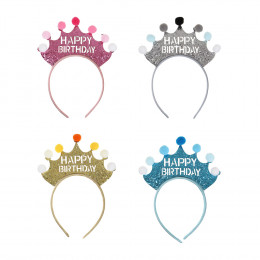 FNtastic Ободок праздничный С Днем Рождения, пластик, 21x17 см, 4 цвета